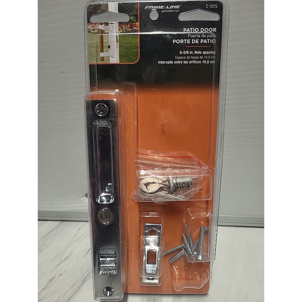 Prime-Line Keyed Sliding Door Flush Latch Handle Set Metal Chrome Plated C1075
